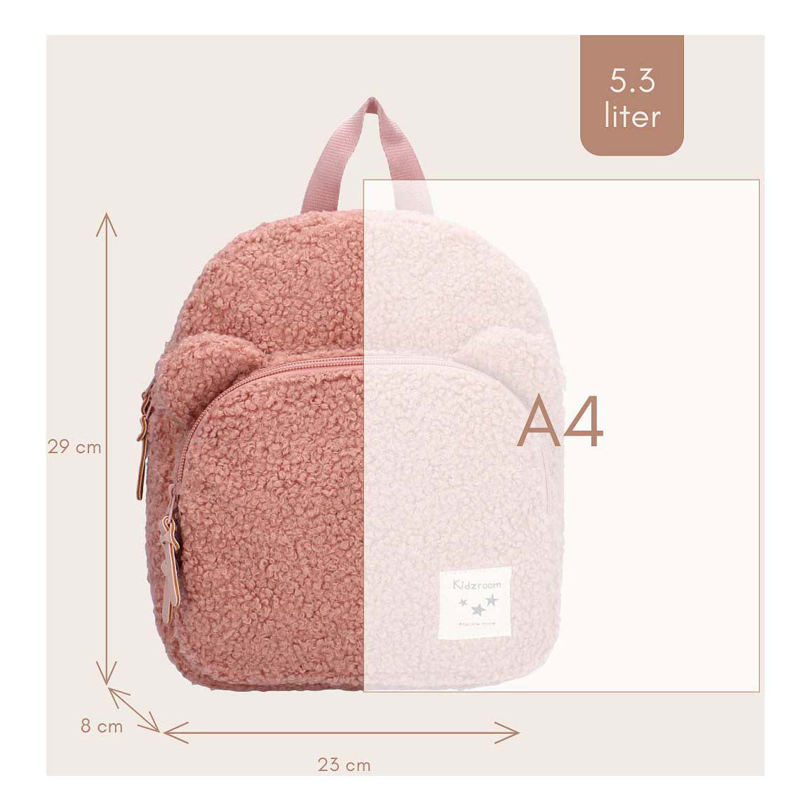 Kidzroom Porto Bely Exced School Bag Junior 6,5 litrów łososia różu