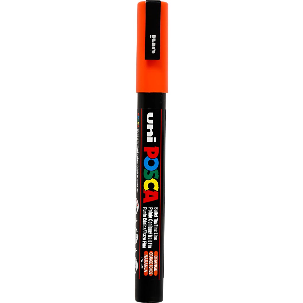 Uni-posca posca marker, afm pc-3m, lijndikte 0,9-1,3 mm, fijn, oranje, 1 stuk