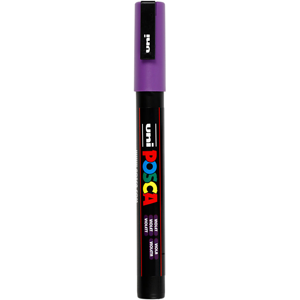 Uni-posca posca marker, afm pc-3m, lijndikte 0,9-1,3 mm, fijn, violet, 1 stuk