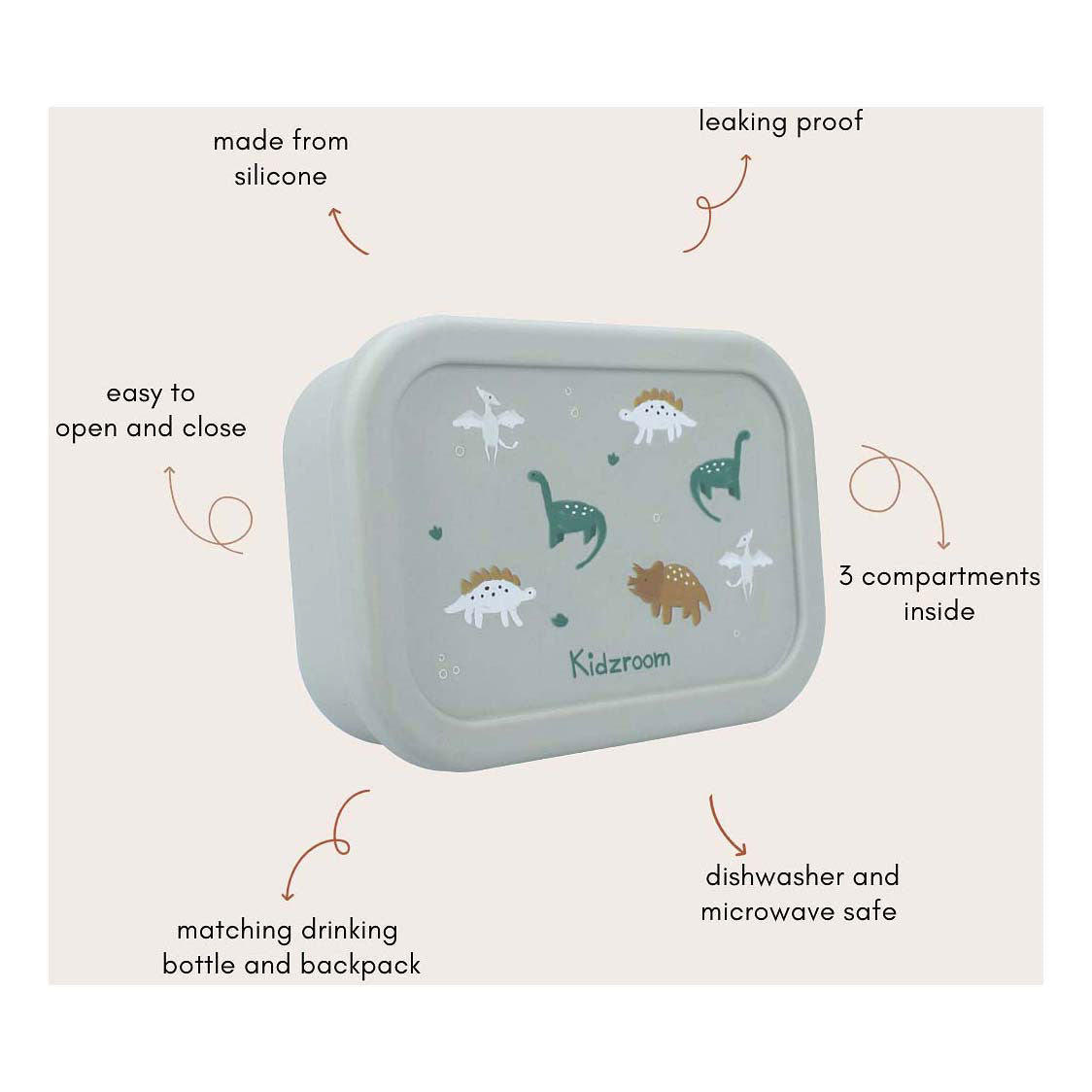 Kidzroom lunch box lovely lunch dino