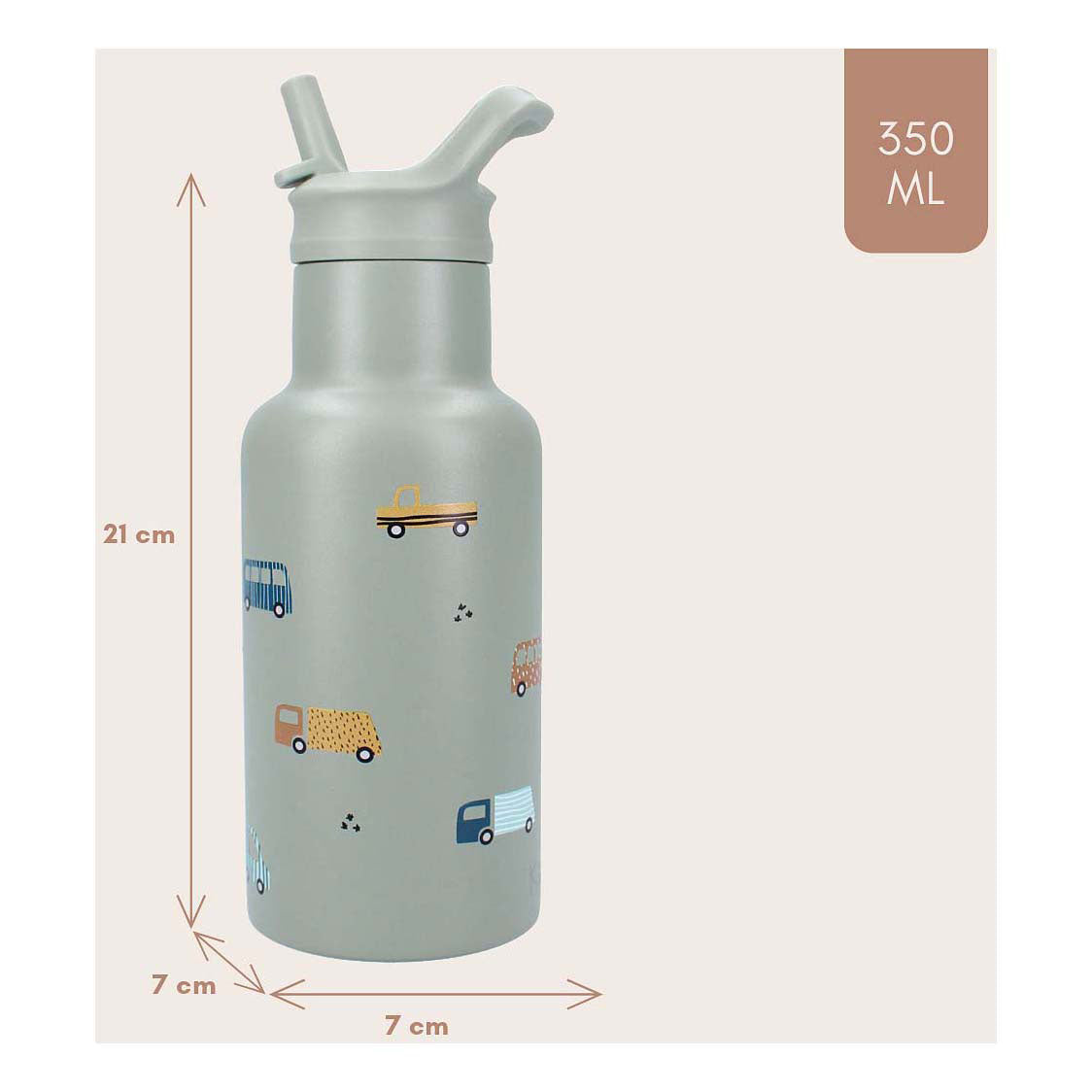 Kidzoom Drinking bottle Sweet Sips Vehicles, 350ml