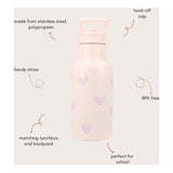 Botella de bebida para niños Sweet Sips Hartjes, 350ml