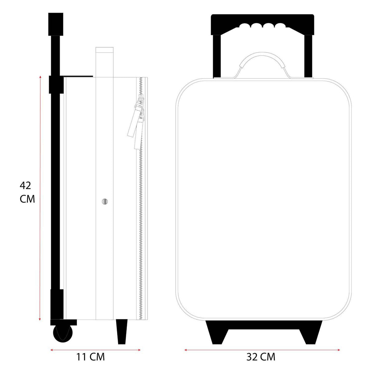 Valigia trolley Vadobag woezel pip realizzata per rotolare
