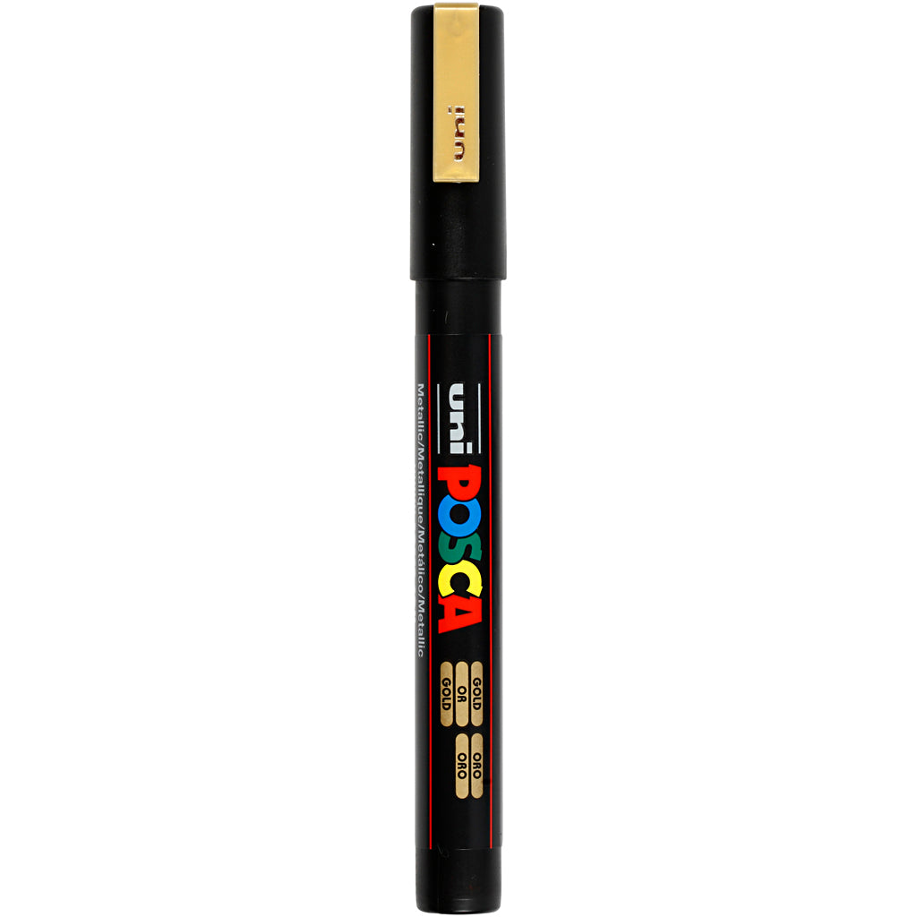 Uni-posca posca marker, afm pc-3m, lijndikte 0,9-1,3 mm, fijn, goud, 1 stuk