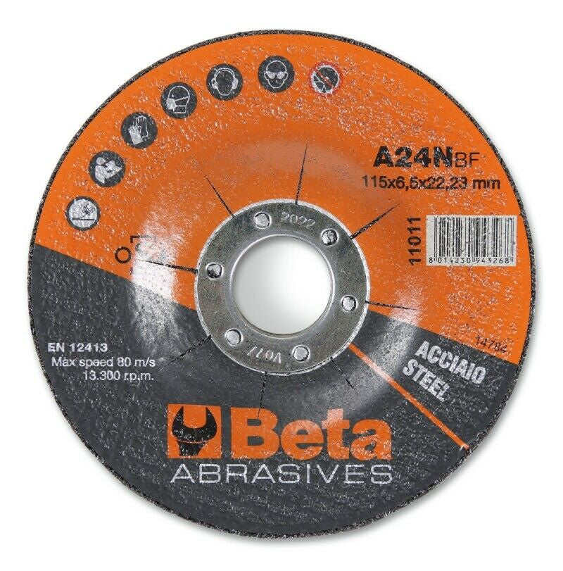 Beta Grinding Discs Tools ø125 mm for steel with offset center (10 pieces)