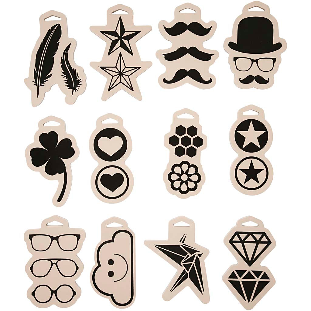Foam stamp, size 12x18 cm, thickness 15 mm, 12 pieces in a box