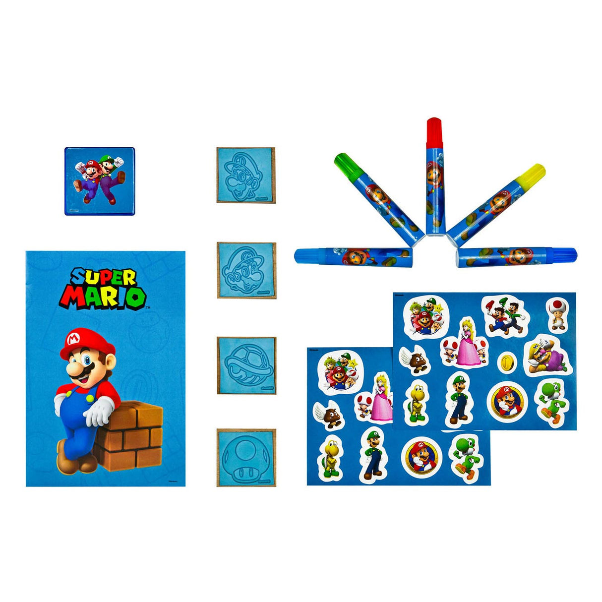 SET SUPER MARIO Mega Stamp Set
