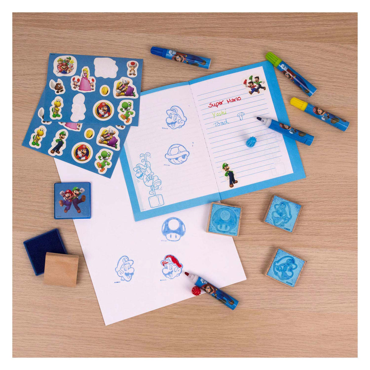 SET SUPER MARIO Mega Stamp Set
