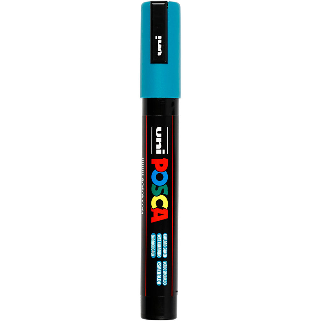 Uni-posca posca marker, afm pc-5m, lijndikte 2,5 mm, medium, emerald green, 1 stuk