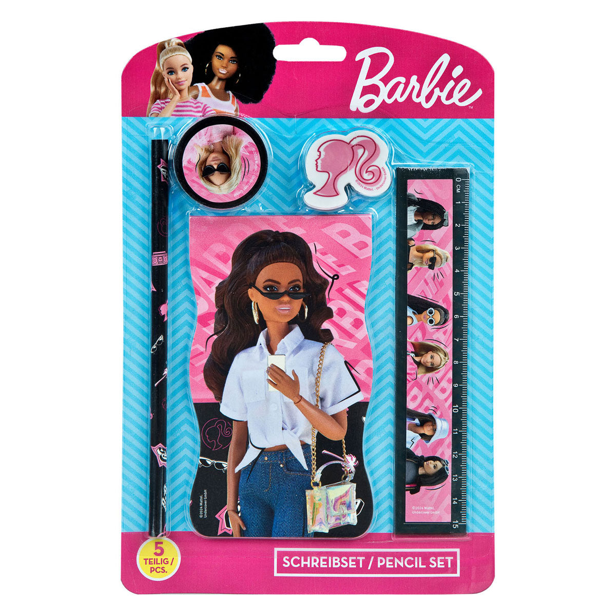 Undercover writing set barbie, 5 pcs.