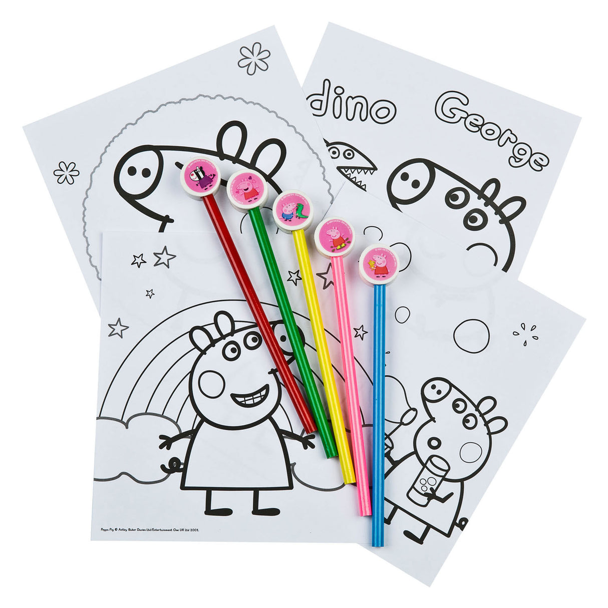 Undercover Color Block Peppa Pig with 5 colored pencils