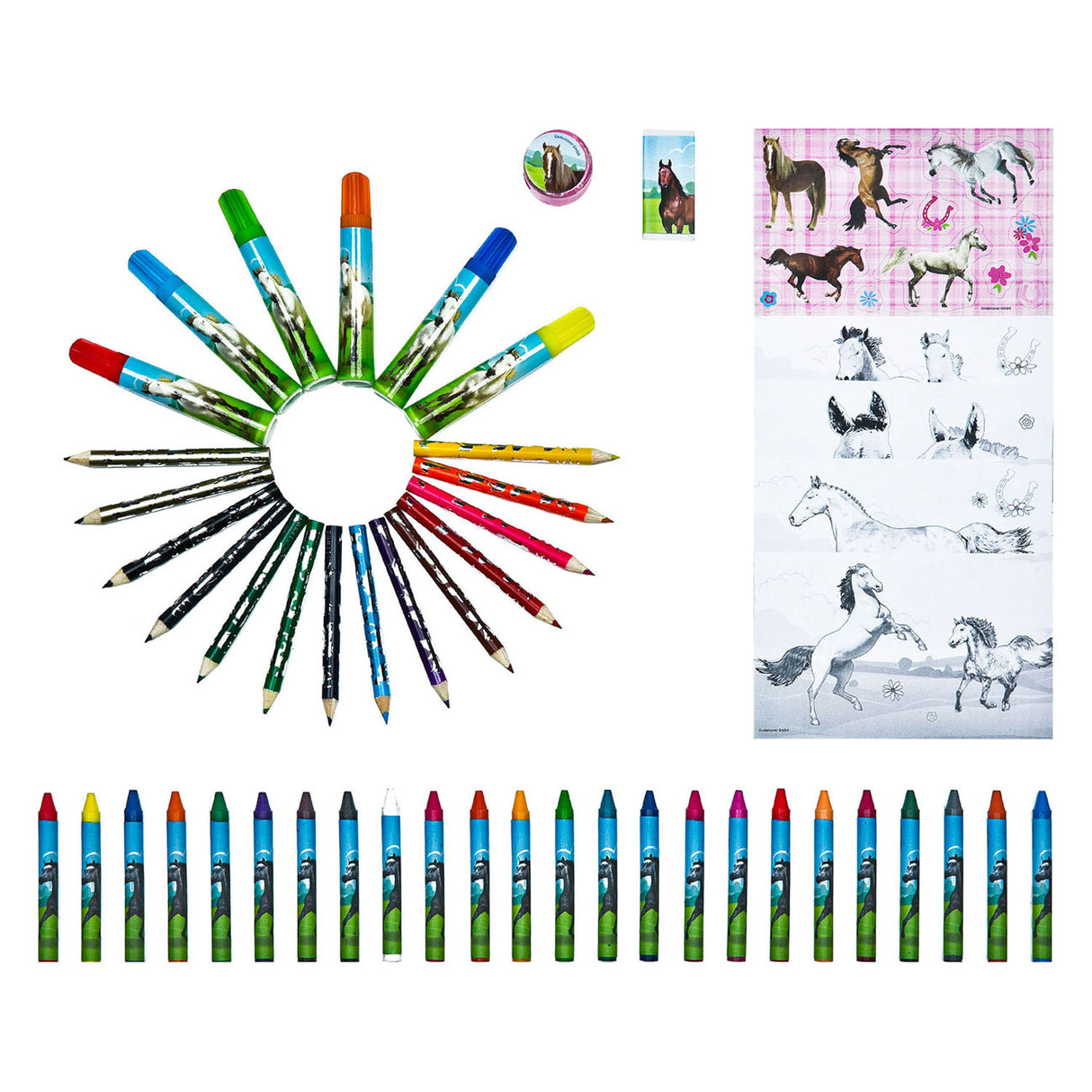 Undercover spalvos lagaminas arkliukai, 51 vnt.