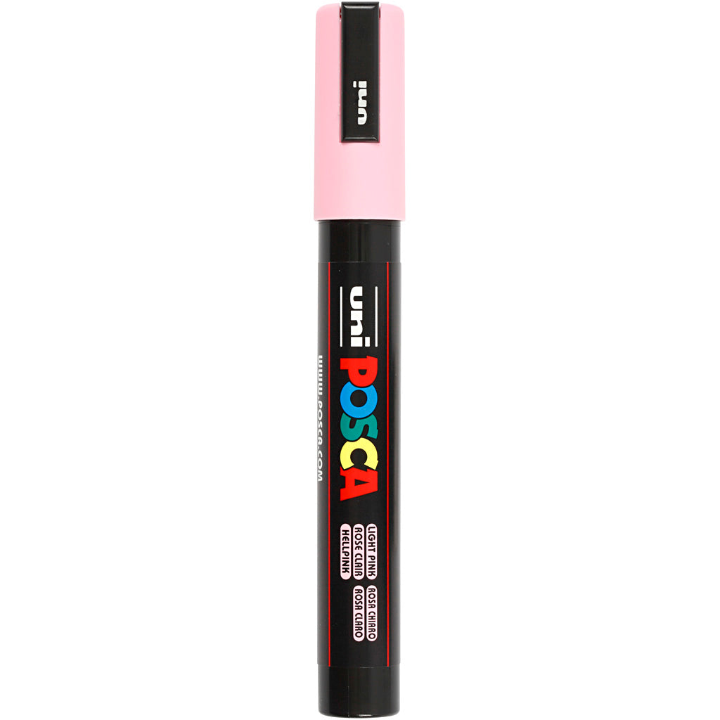 Uni-posca posca marker, afm pc-5m, lijndikte 2,5 mm, medium, lichtroze, 1 stuk