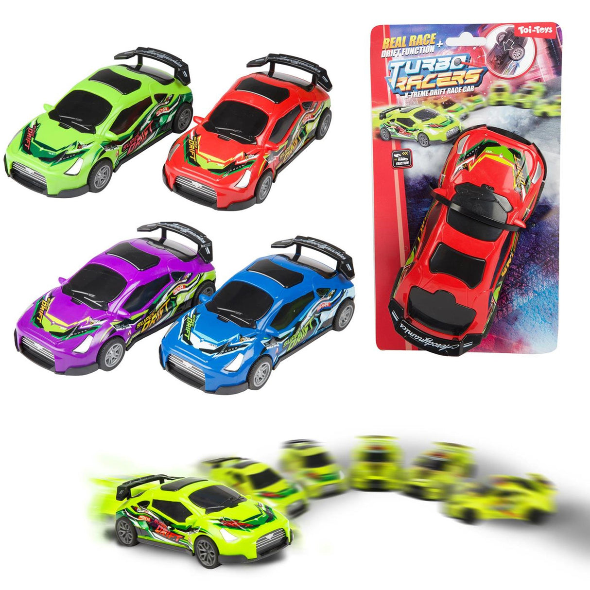 Toi-toys turbo racers racing car friction and drift function