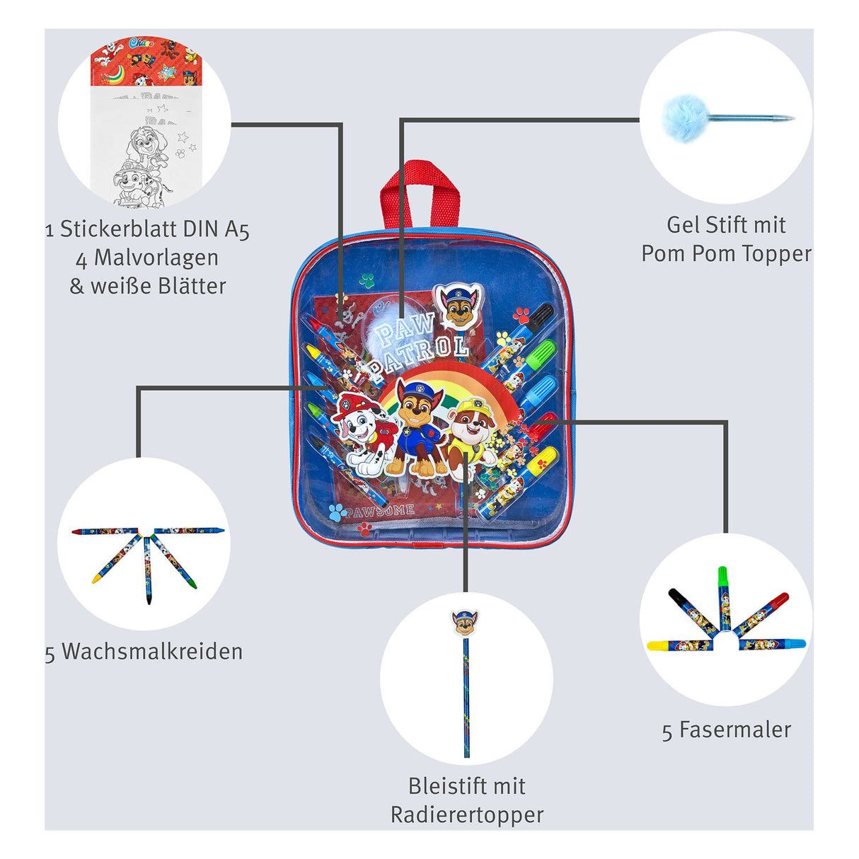 Undercover Color Set Paw Patrol in Backpack