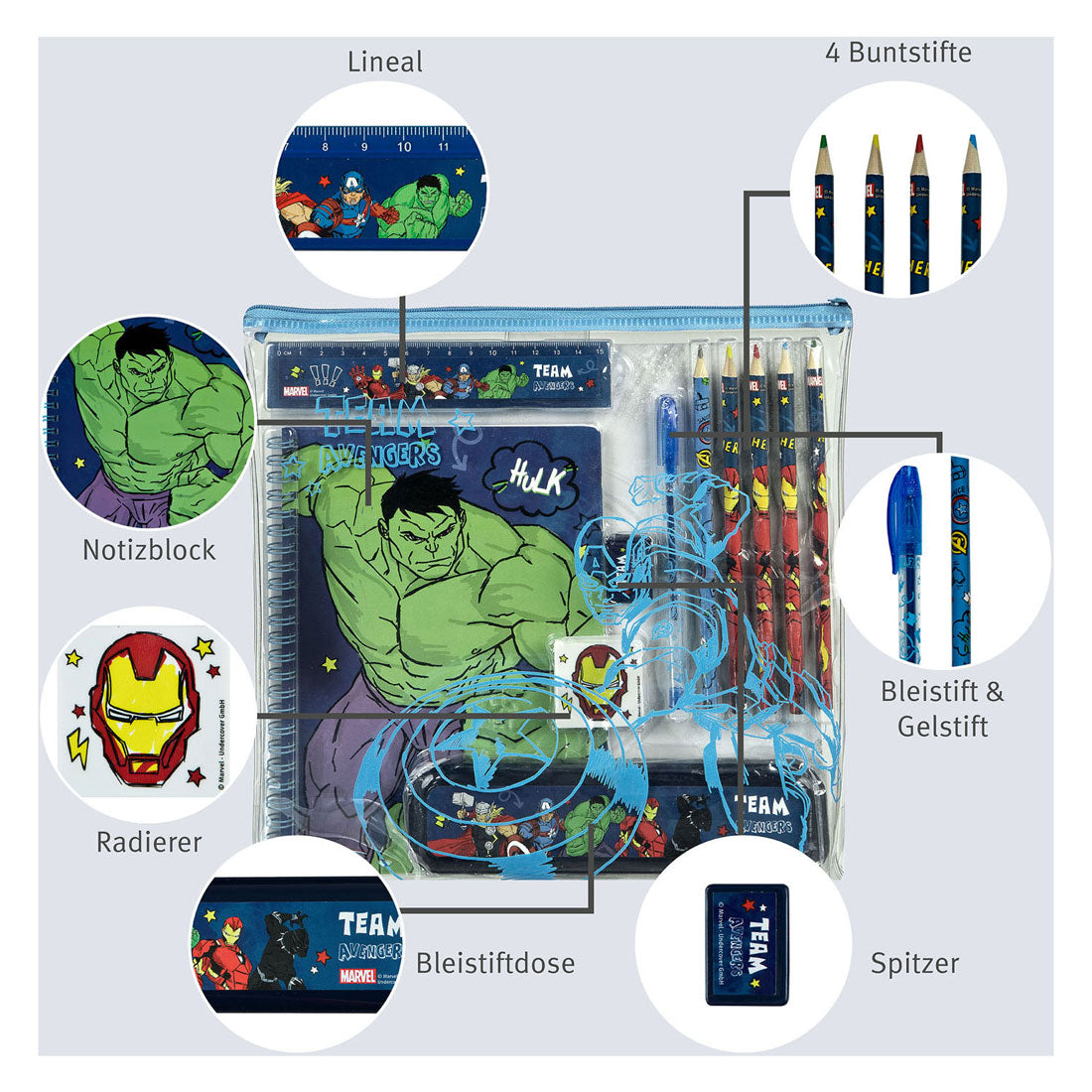 Undercover note and writing set avengers