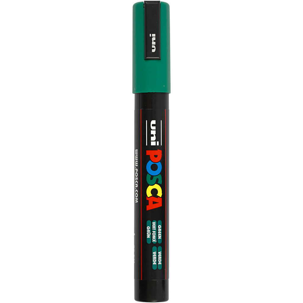 Uni-posca posca marker, afm pc-5m, lijndikte 2,5 mm, medium, groen, 1 stuk