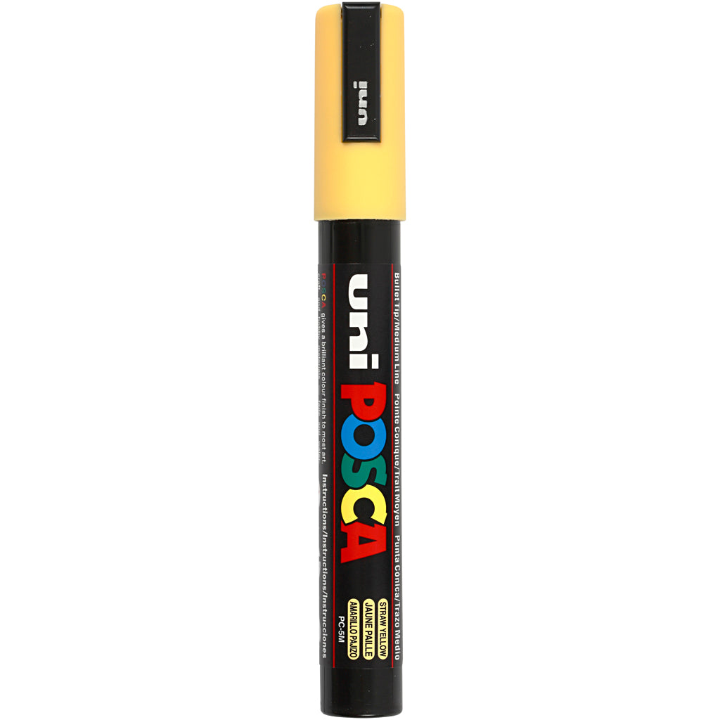 Uni-posca posca marker, afm pc-5m, lijndikte 2,5 mm, medium, straw yellow, 1 stuk