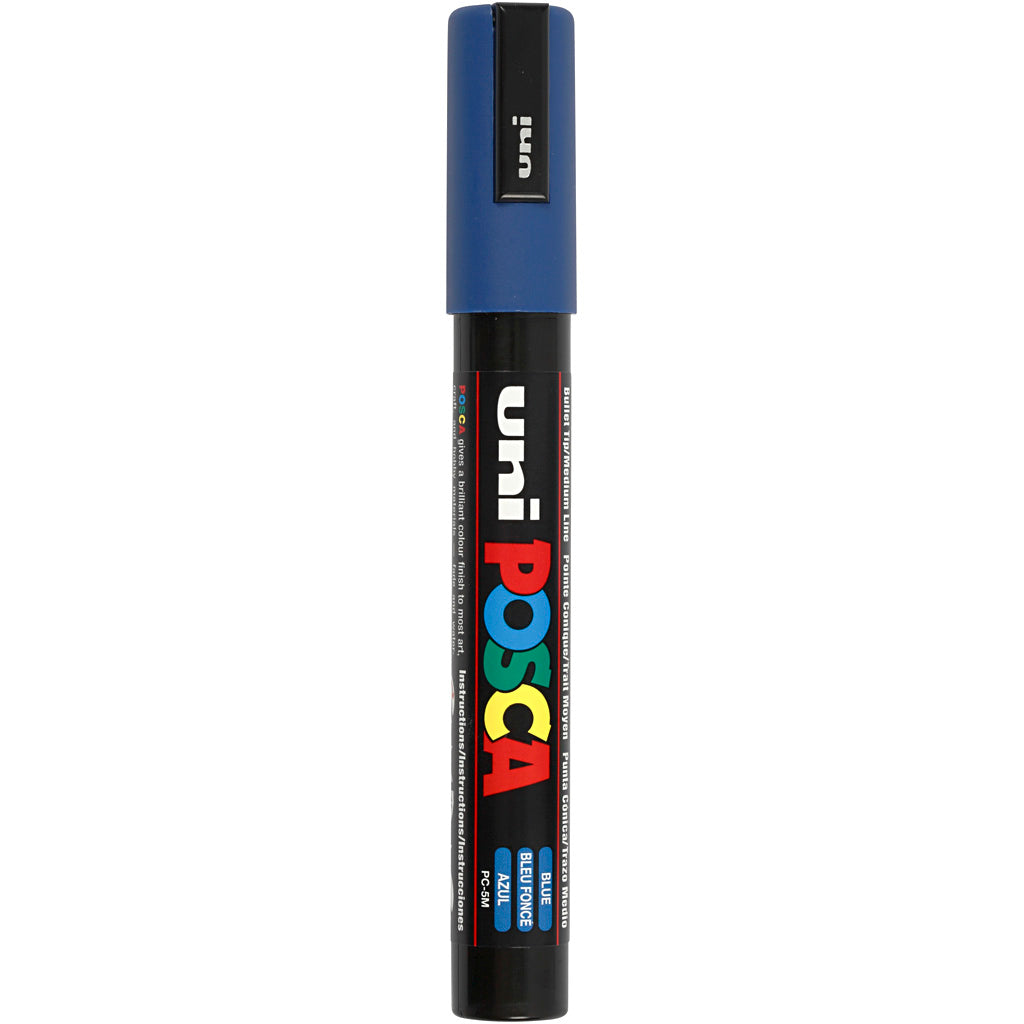 Uni-posca posca marker, afm pc-5m, lijndikte 2,5 mm, medium, blauw, 1 stuk