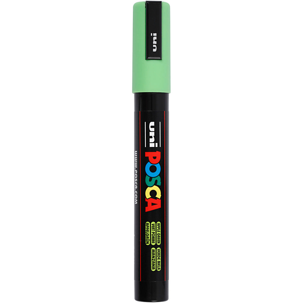 Uni-posca posca marker, afm pc-5m, lijndikte 2,5 mm, medium, apple green, 1 stuk