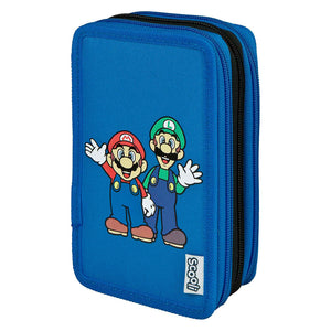 Skrytě plněný penál super mario 3 přihrádky