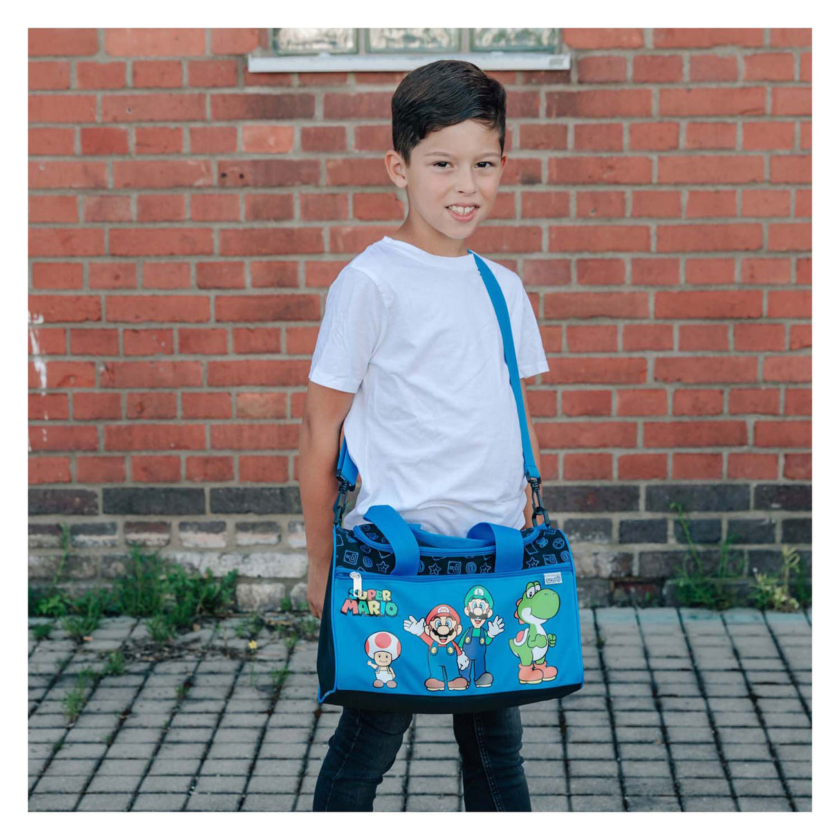 Спортна чанта за прикритие супер марио синя