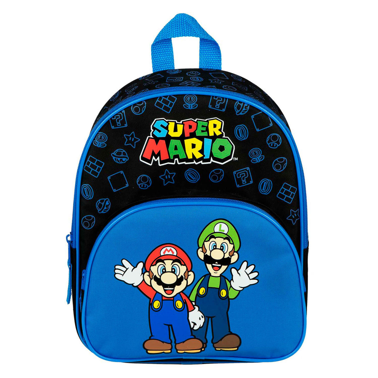 Undercover backpack with front pocket super mario blue