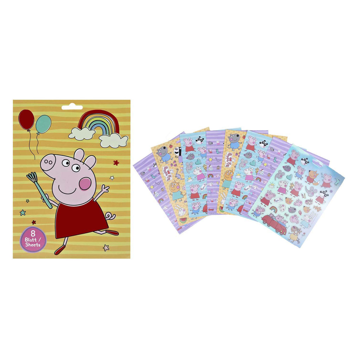 Undercover nálepky na knihu Peppa Pig s 8 listy