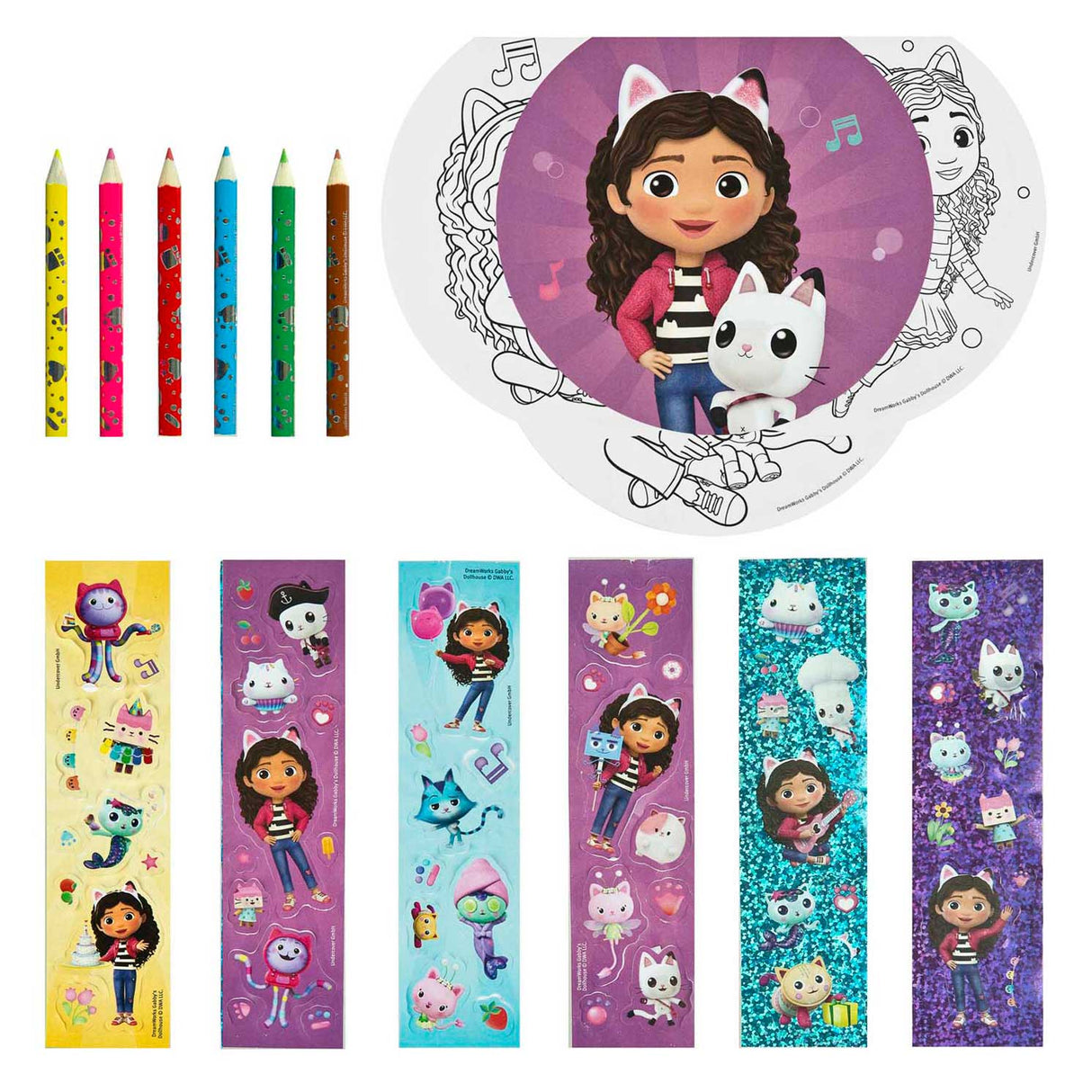 Set da colorare creativo per la casa delle bambole di Undercover Gabby in custodia