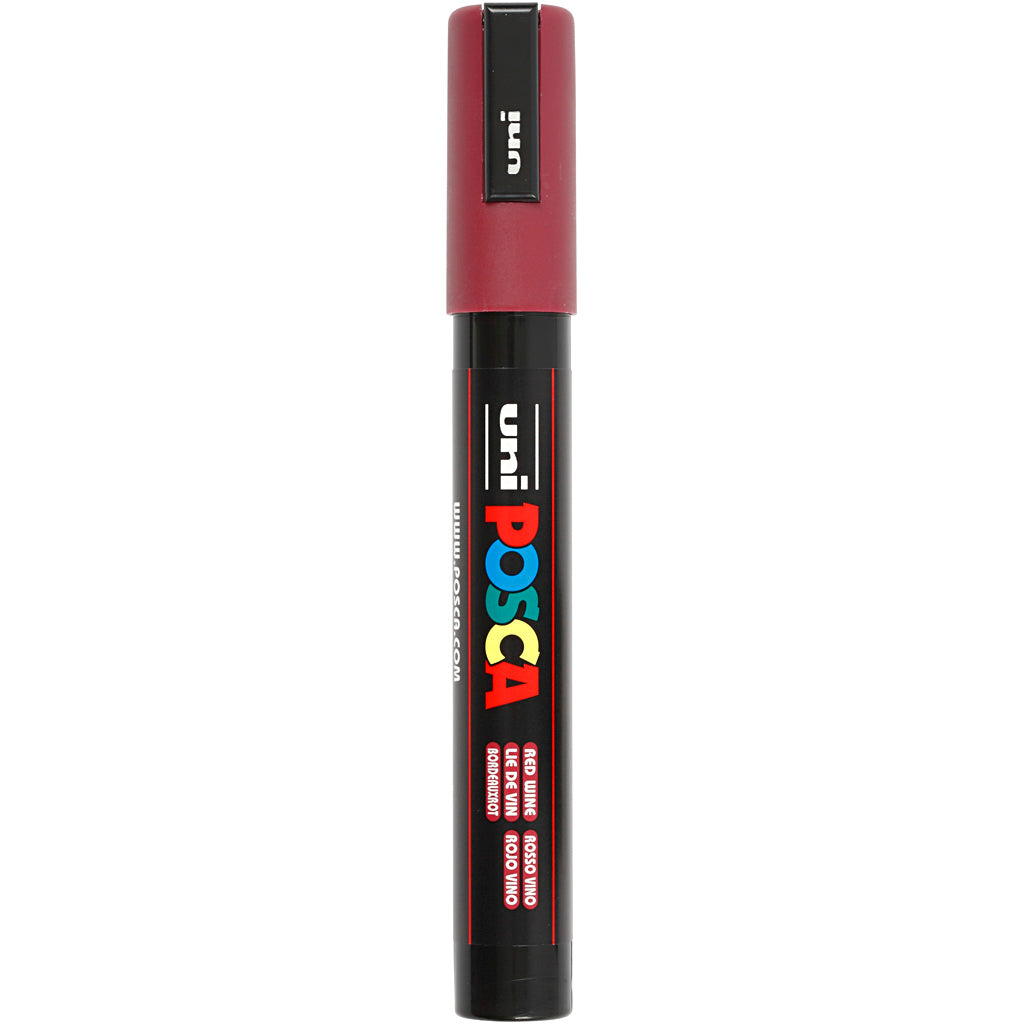 Uni-posca posca marker, afm pc-5m, lijndikte 2,5 mm, medium, red wine, 1 stuk