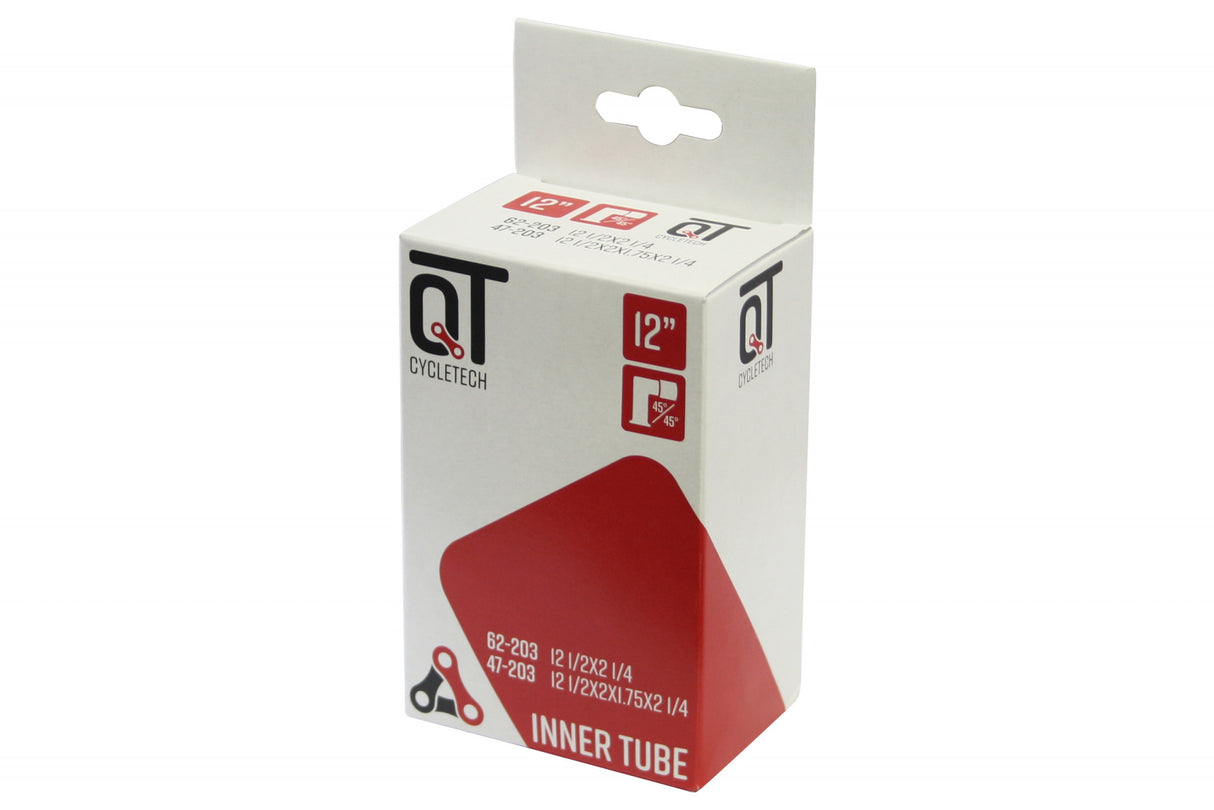 Cycletech Inner Tube 12 tommer (47 62-203) AV 45 ° (43 mm) Sort