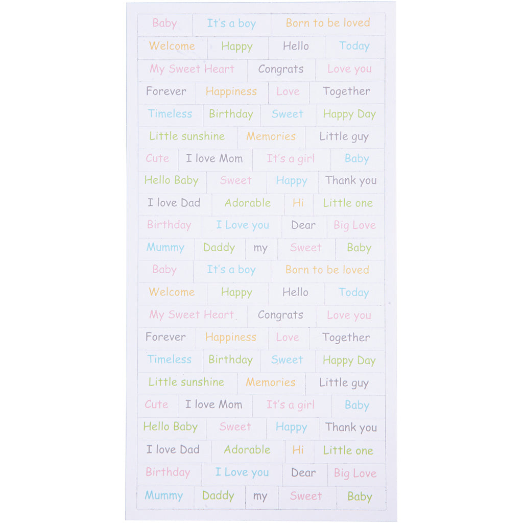 Creativ company stickers, baby, sheet 12x23 cm, 2x84 pieces 1 box