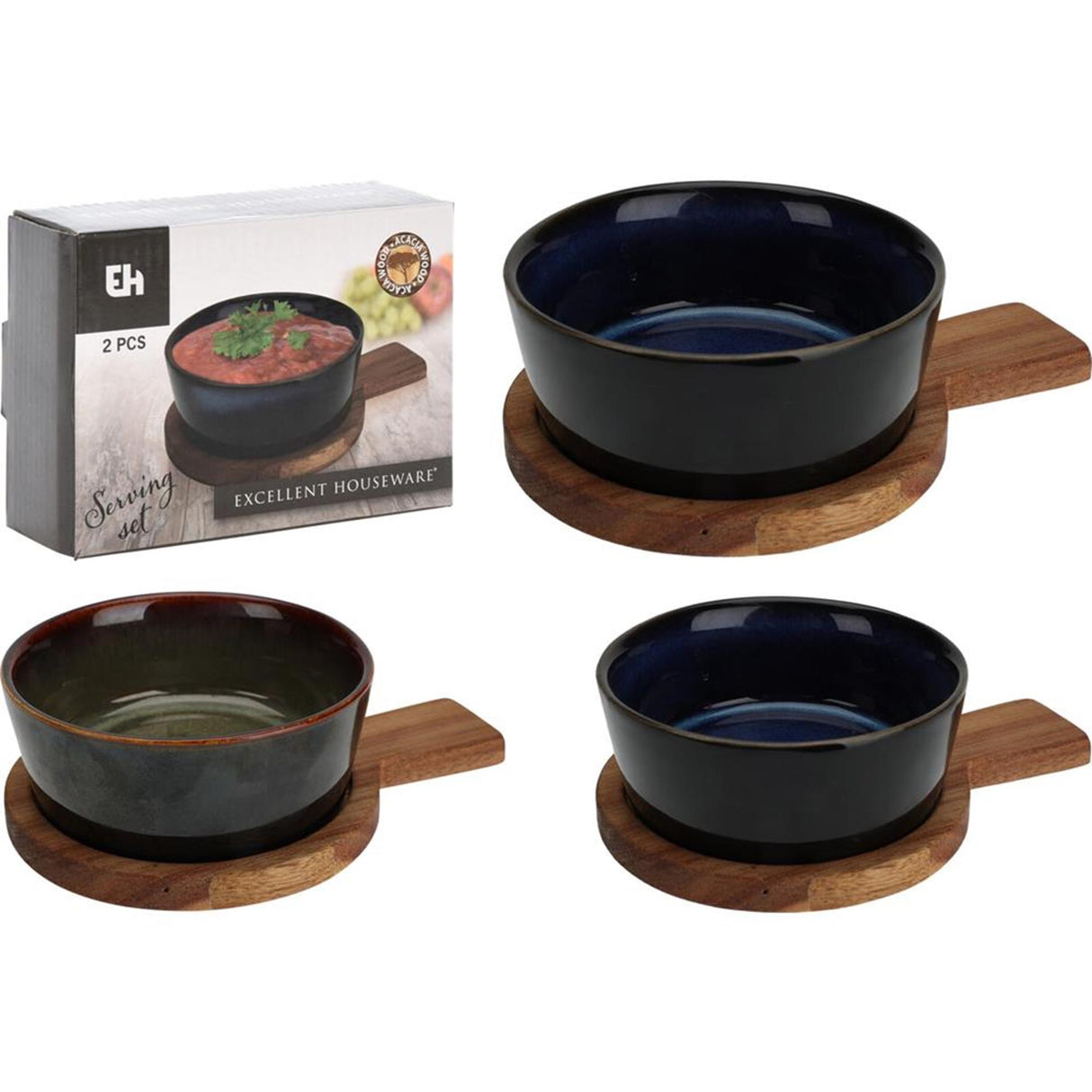 Excellent houseware serving set, 2-piece bowl on shelf