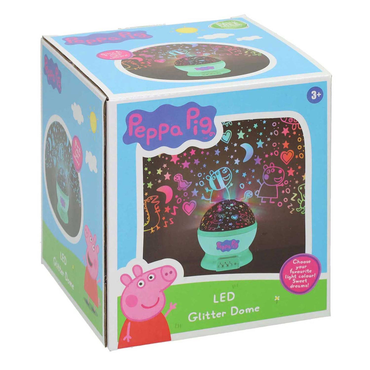 Lampada LED Peppa Pig con cupola glitterata