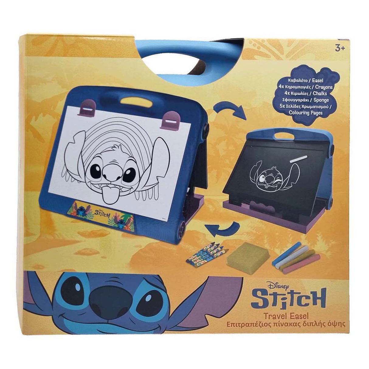 Speelgoedland stitch reis ezel voor tekenen - inclusief krijtbord en krijtjes