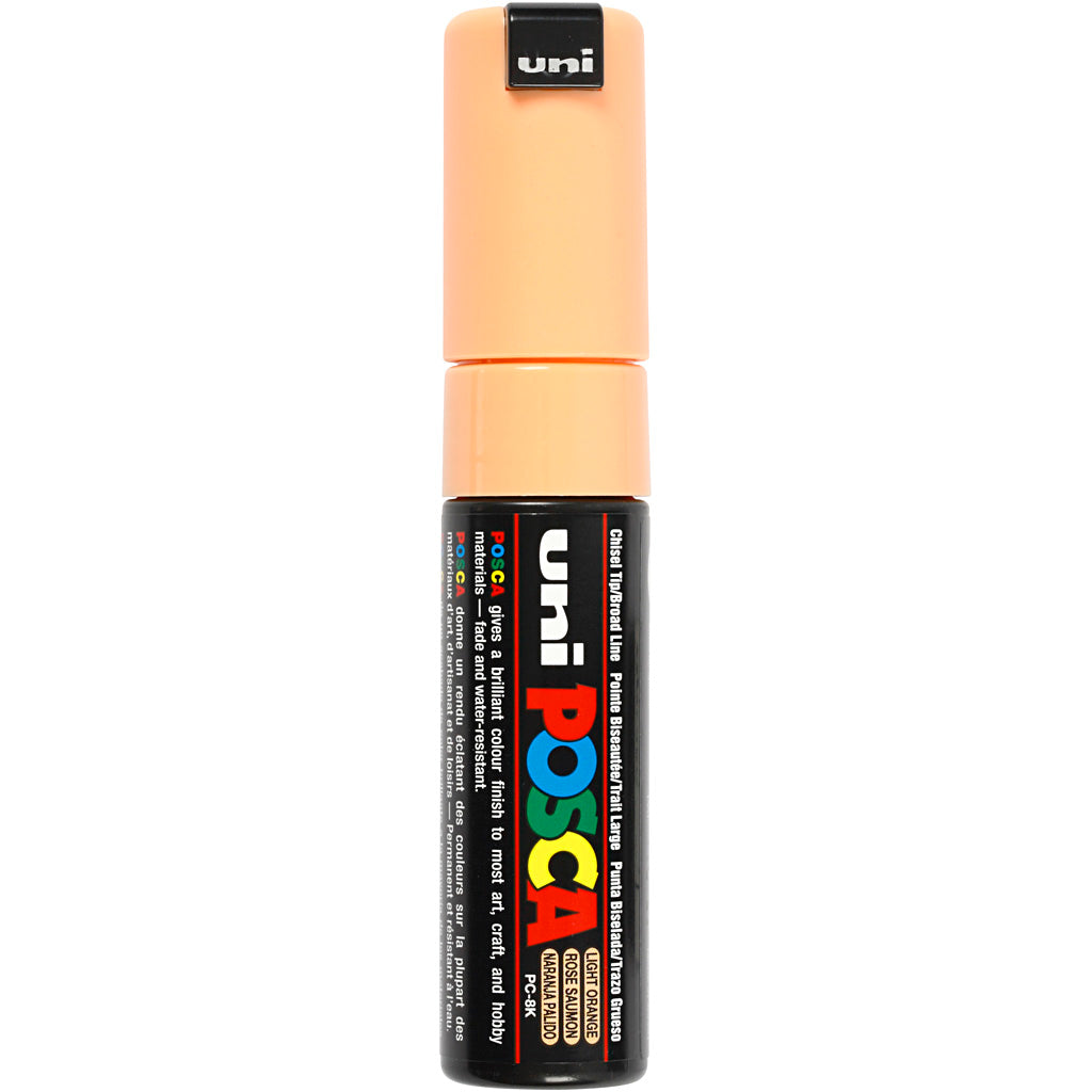 Uni-posca posca marker, afm pc-8k, lijndikte 8 mm, breed, pale orange, 1 stuk