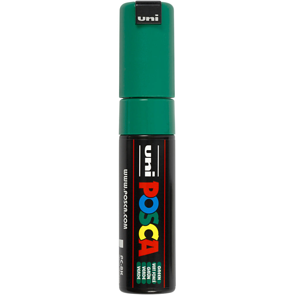 Uni-posca posca marker, afm pc-8k, lijndikte 8 mm, breed, groen, 1 stuk