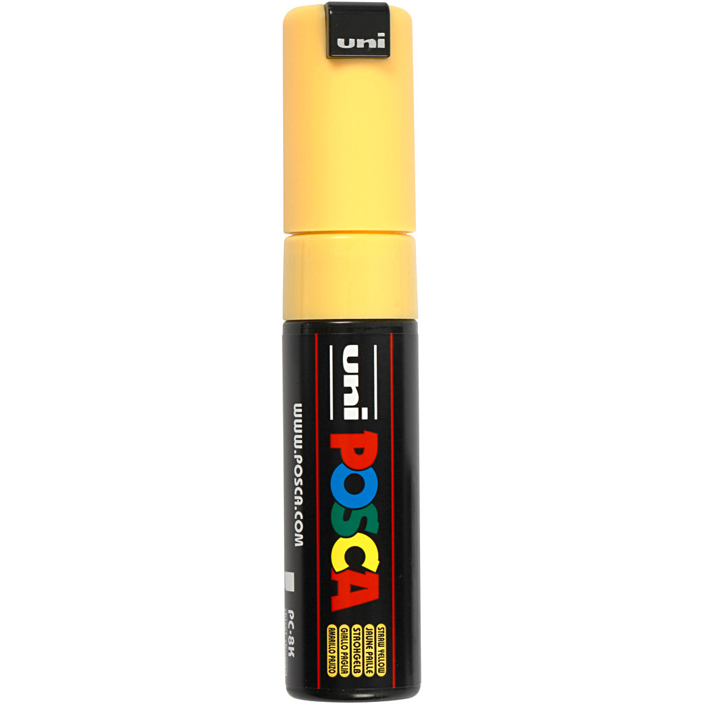Uni-posca posca marker, afm pc-8k, lijndikte 8 mm, breed, straw yellow, 1 stuk