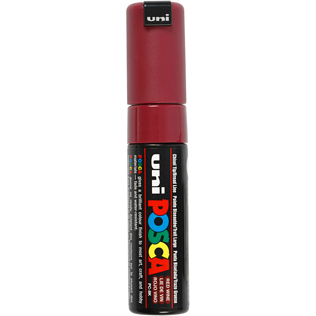 Uni-posca posca marker, afm pc-8k, lijndikte 8 mm, breed, red wine, 1 stuk