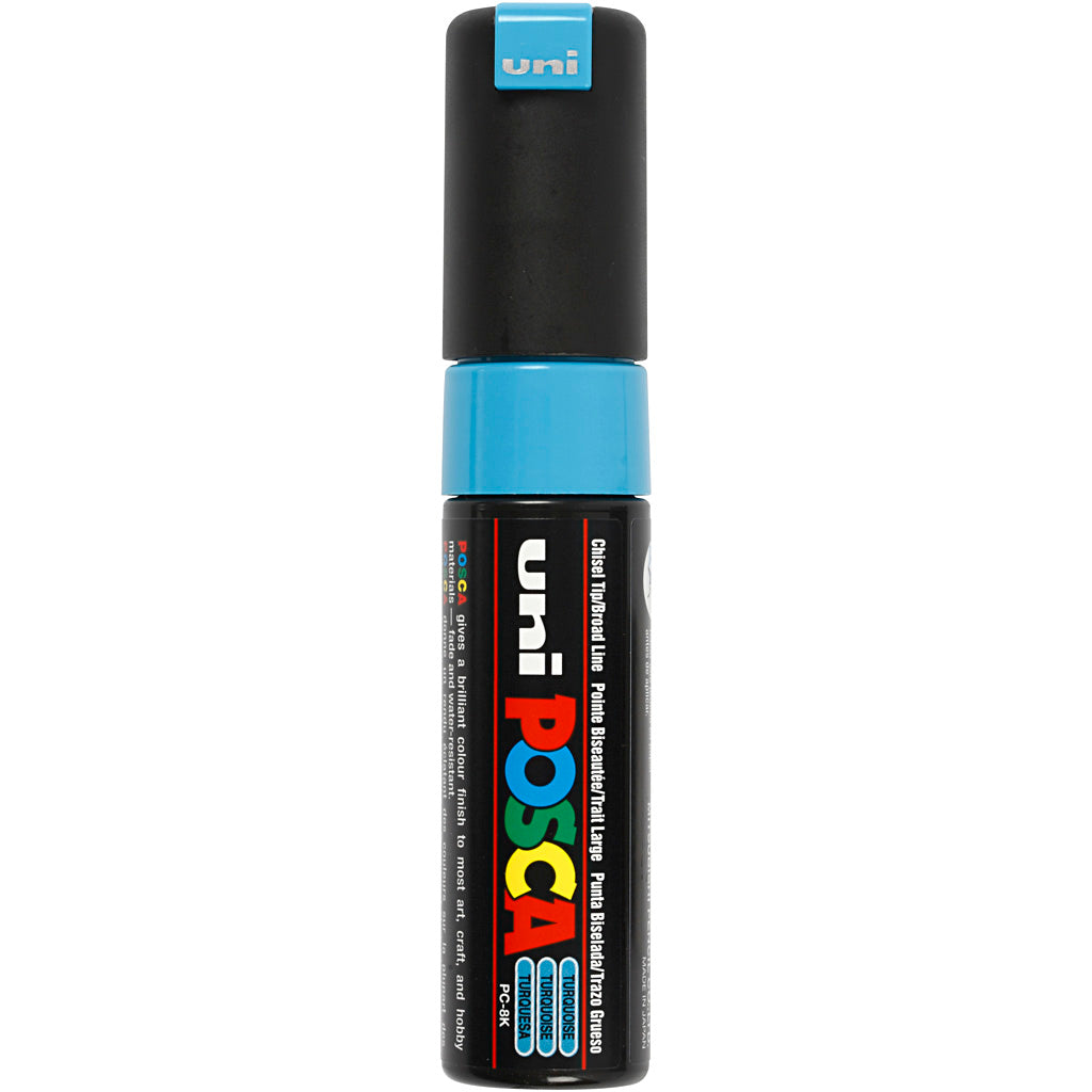 Uni-posca posca marker, afm pc-8k, lijndikte 8 mm, breed, turquoise, 1 stuk