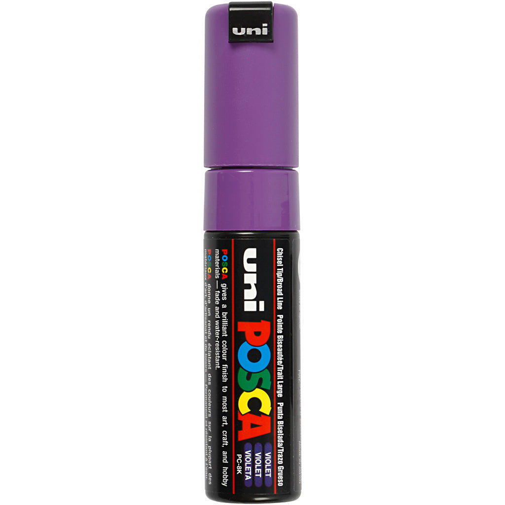 Uni-posca posca marker, afm pc-8k, lijndikte 8 mm, breed, violet, 1 stuk