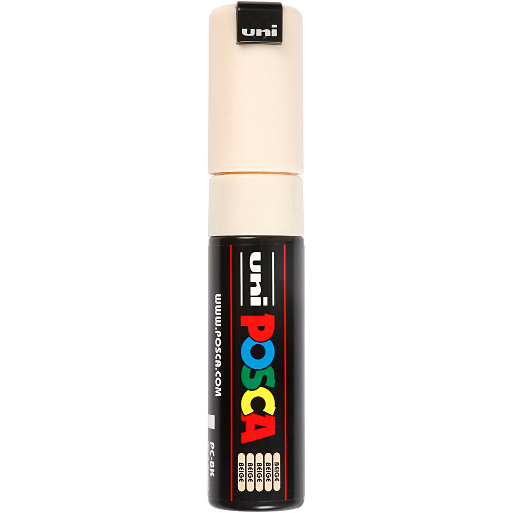 Uni-posca posca marker, afm pc-8k, lijndikte 8 mm, breed, beige, 1 stuk