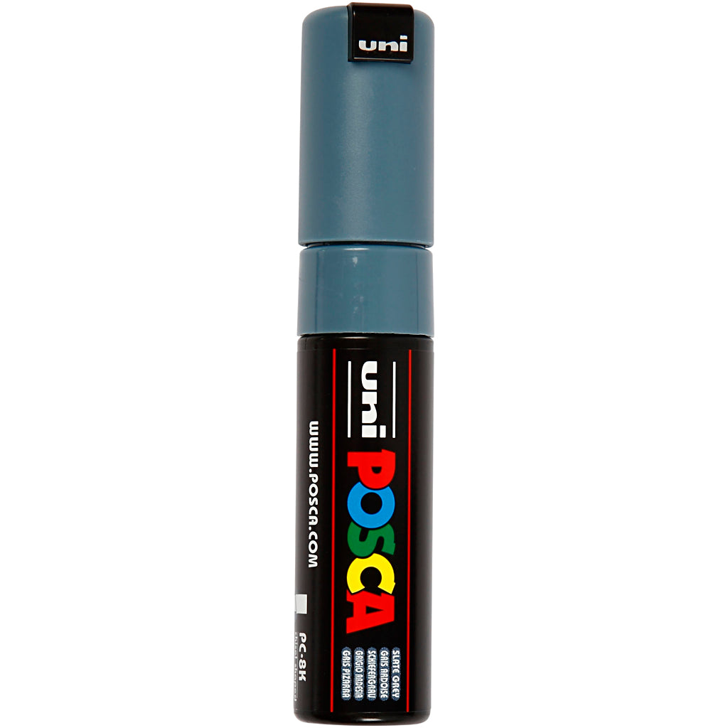 Uni-posca posca marker, afm pc-8k, lijndikte 8 mm, breed, slate grey, 1 stuk