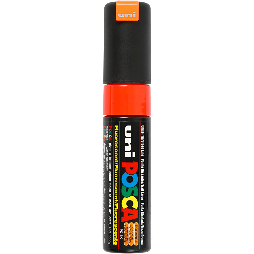 Uni-posca posca marker, afm pc-8k, lijndikte 8 mm, breed, fluo orange, 1 stuk