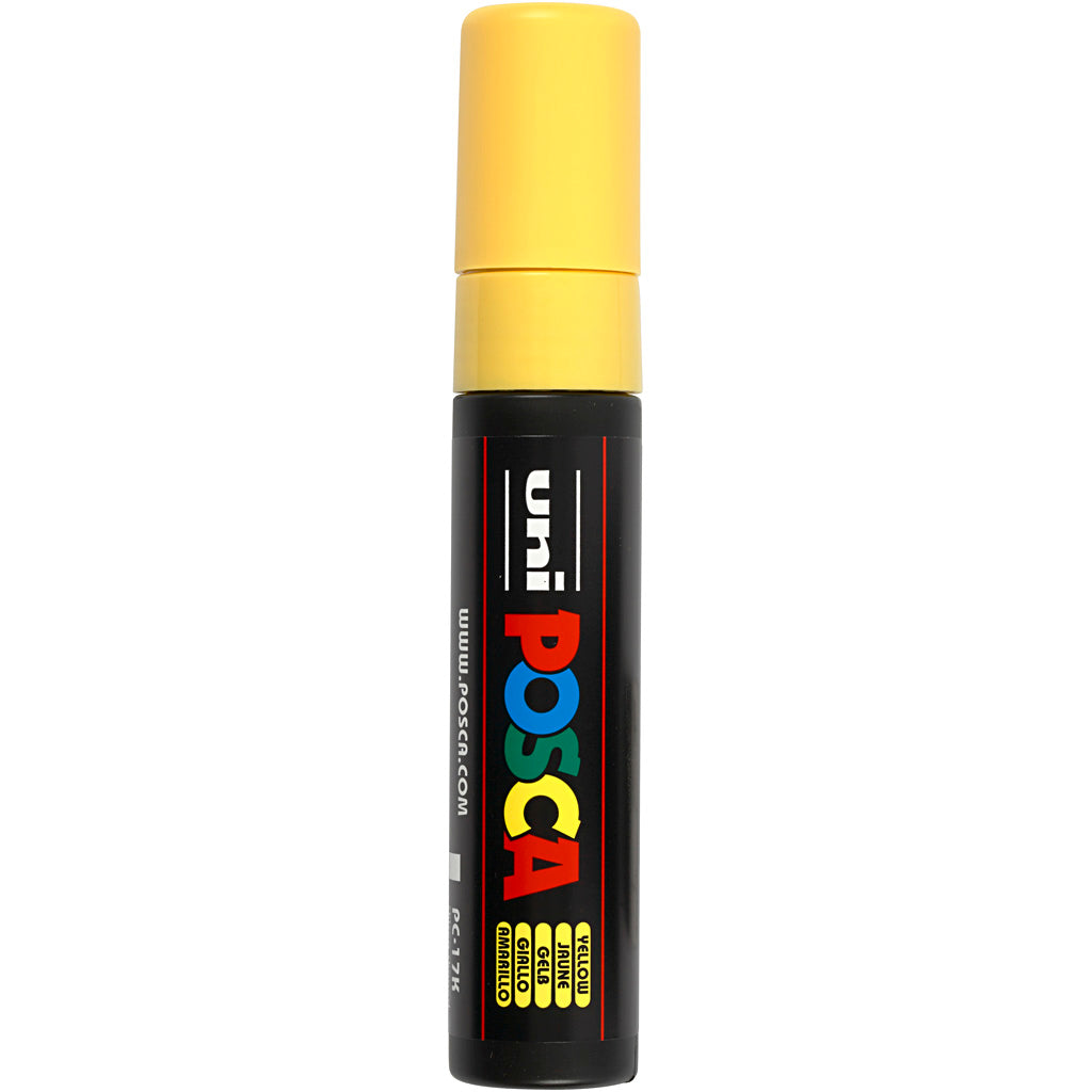 Uni-posca posca marker, afm pc-17k, lijndikte 15 mm, extra breed, geel, 1 stuk