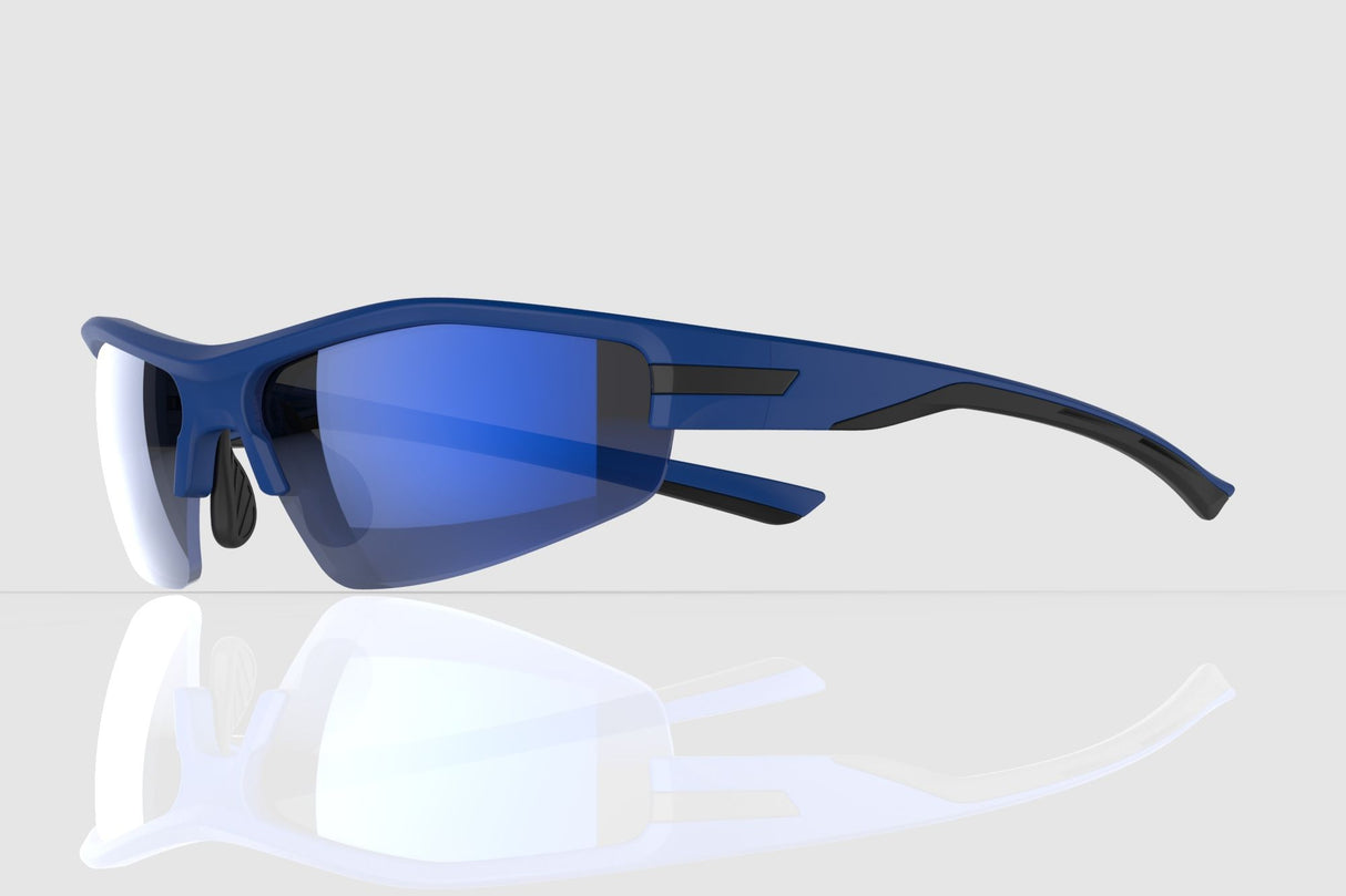 Mirage Sonnebrëller Sport mat 3 Puer Lënsen blo schwaarz