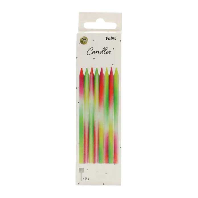 Folat bv kaarsjes neon delight - 24st.