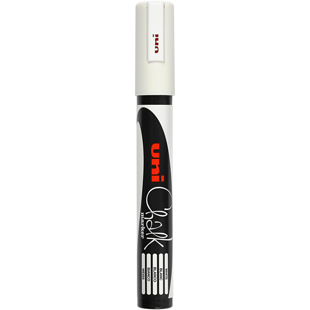 Uni-posca chalk marker, lijndikte 1,8-2,5 mm, wit, 1 stuk