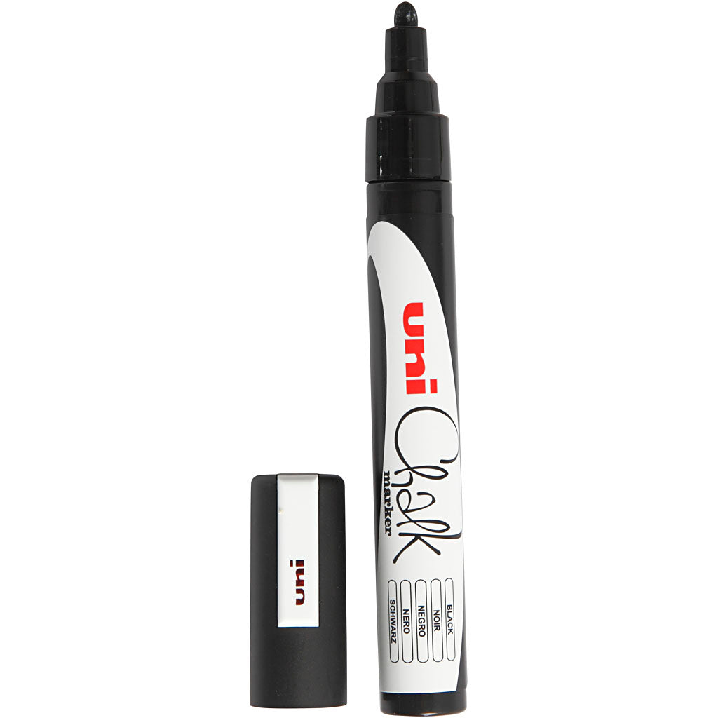 Uni-posca chalk marker, lijndikte 1,8-2,5, zwart, 1 stuk