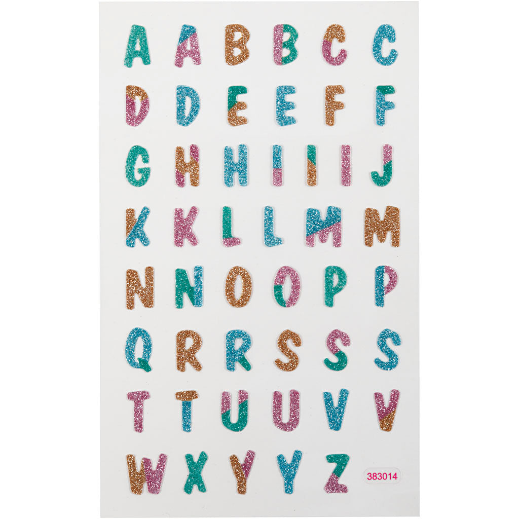 Creativ company glitter stickers, letters, vel 10x16 cm, 1 vel